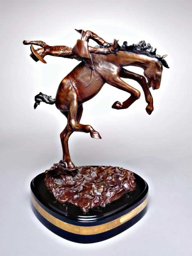 Spurring High, Wide and Handsome, sculpture in bronze