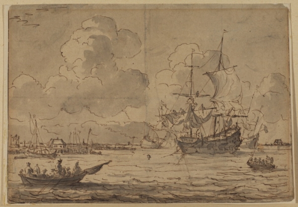 Bakhuizen, Shipping off a Coast, 17th century