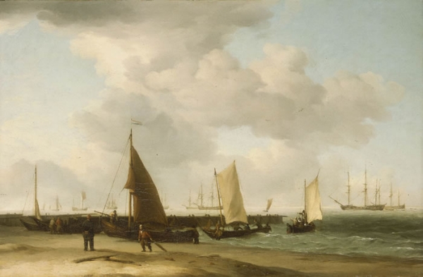 Brooking, A Dutch Beach Scene with a Man in the Distance 18th Century