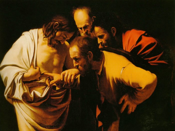Caravaggio art, Incredulity of Saint Thomas