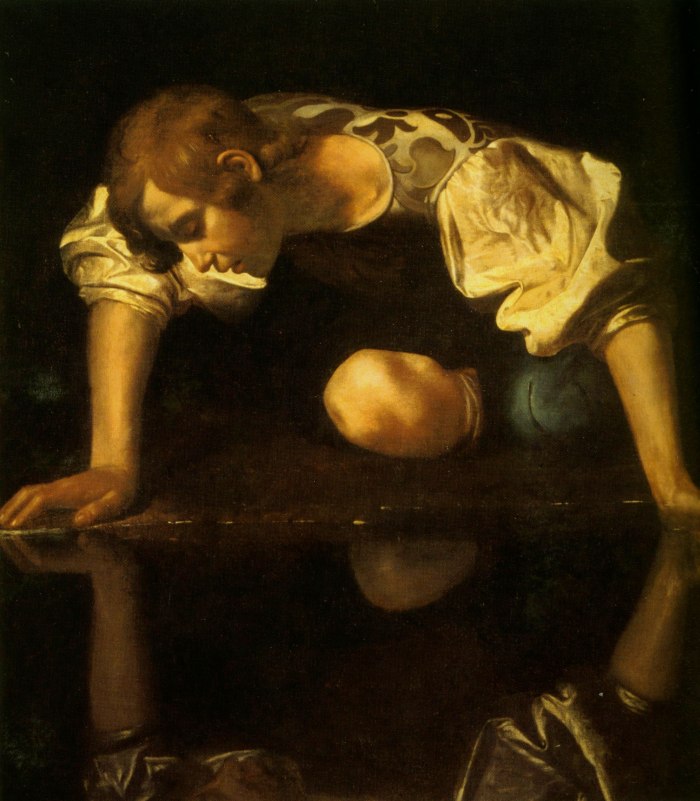 Caravaggio painting, Narcissus, ca. 1599-1600