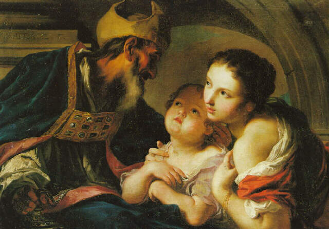Cignaroli painting,St. Nicolas of Bari with Two Children