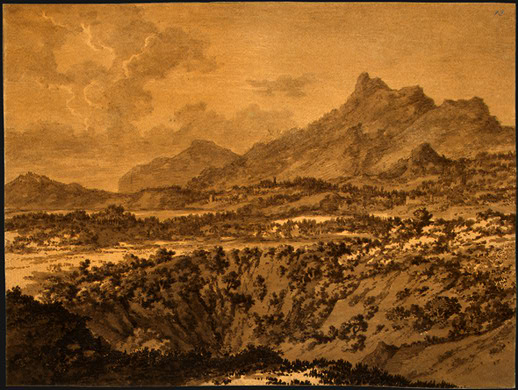 Cozens painting, Mountain Landscape with a Hollow