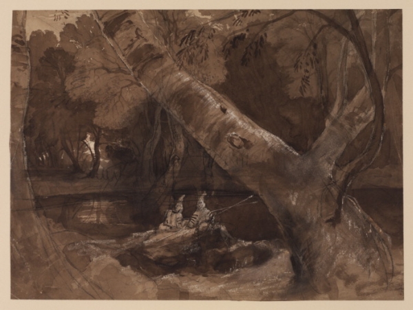 Danby, Anglers by a Wooded Stream
