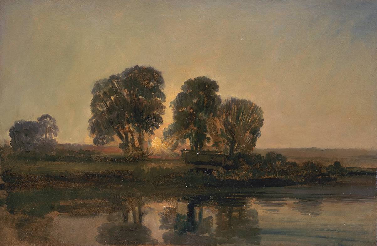 River Scene at Sunset