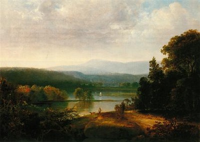 River View with Hunters and Dogs