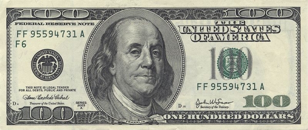 Duplessis, Portrait of Benjamin Franklin on 100 Dollar Bill