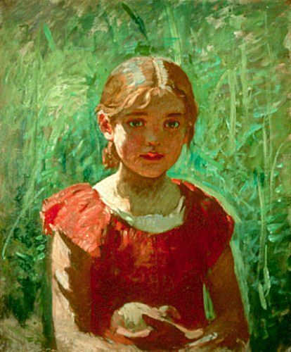 Duveneck, Little Girl in a Red Dress