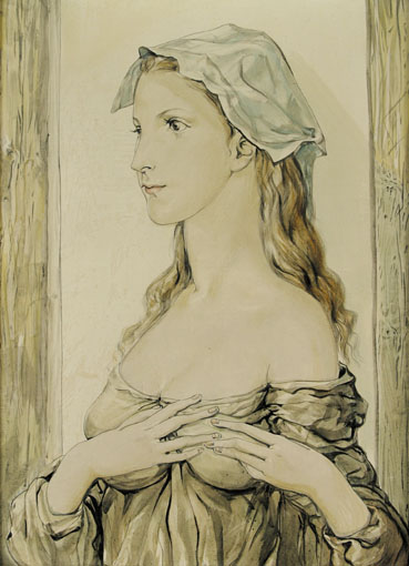 Portrait of a Young Woman in Profile
