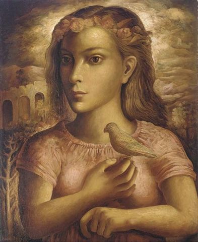 Guerrero, Girl with Bird, 1938 