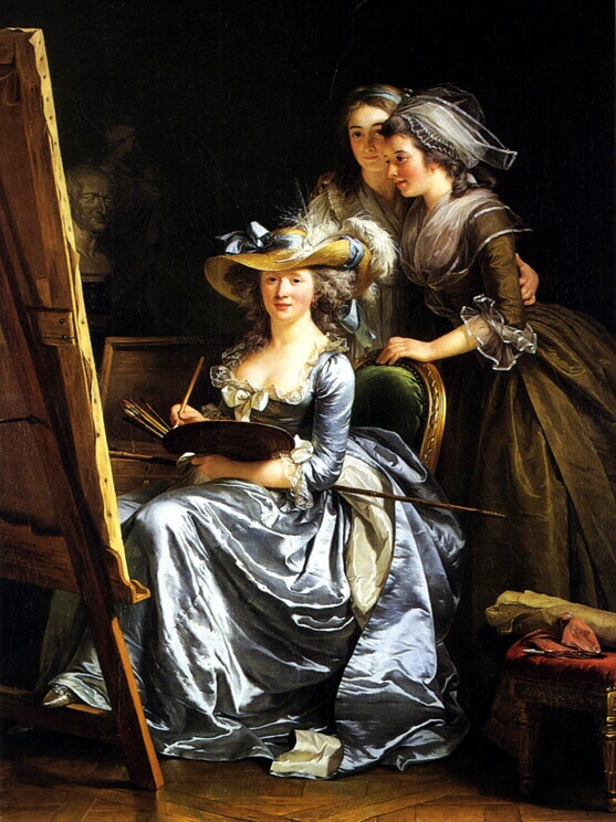 Labille-Guiard painting, Self-Portrait with Two Students