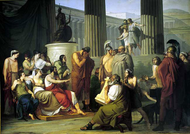 Hayez painting, Ulysses at the Court of Alcinous