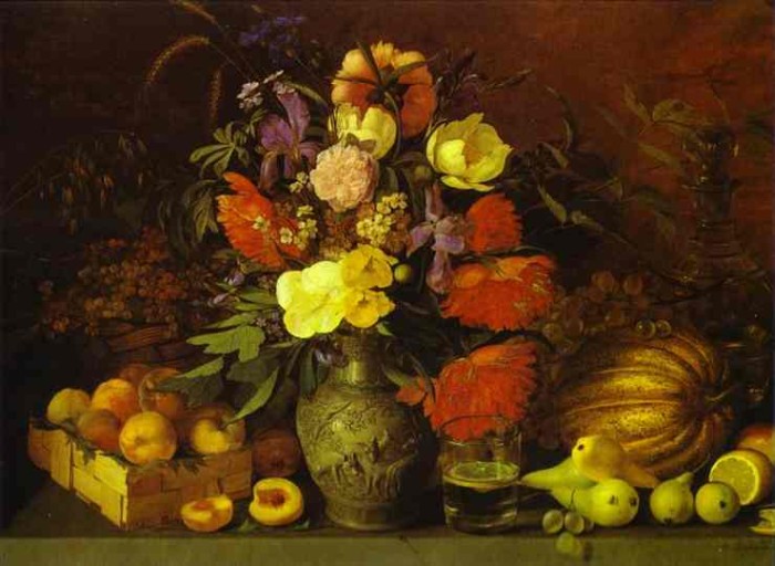 Still Life, Flowers and Fruit 1839