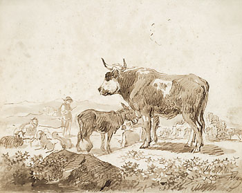 Klengel painting, Sketch of Cattle