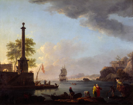 LaCroix de Marseilles painting, View of a Harbor