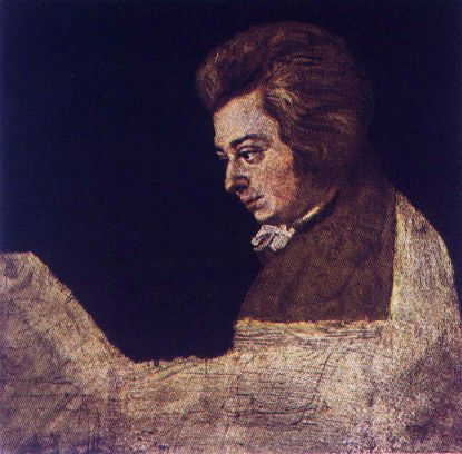 Lange painting, Mozart, unfinished