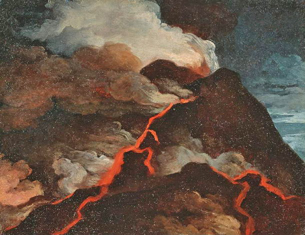 Lemonnier painting, Vesuvius Erupting
