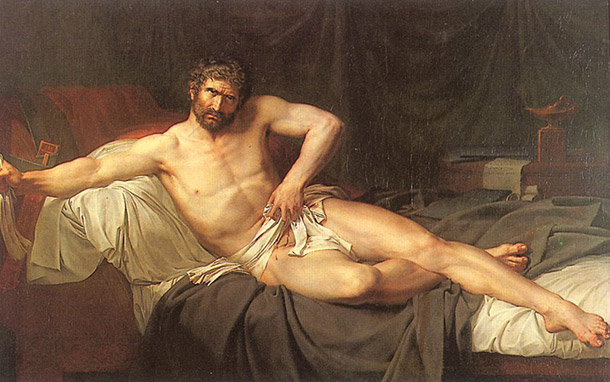 Lethiere painting, Death of Cato of Utica 1795