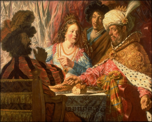 Lievens painting, The Feast of Esther