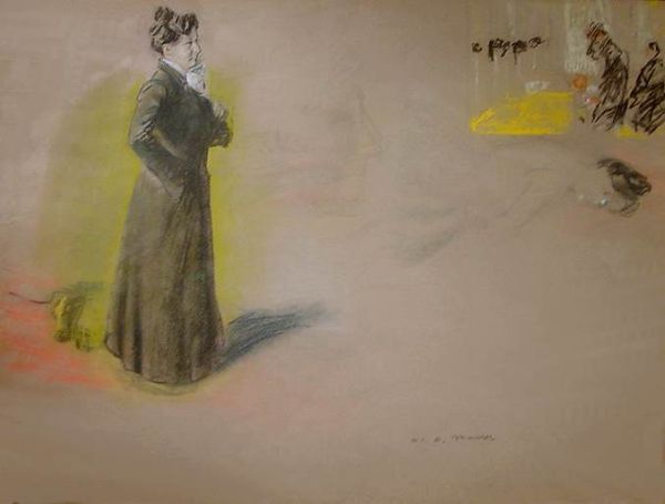 Maurer, Standing Figure and a Study of a Milliner Shop, 1900