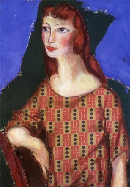 Maurer, Portrait of a Girl in a Flowered Dress