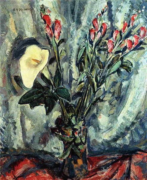 Maurer, Floral Still Life with Calla Lily, 1928