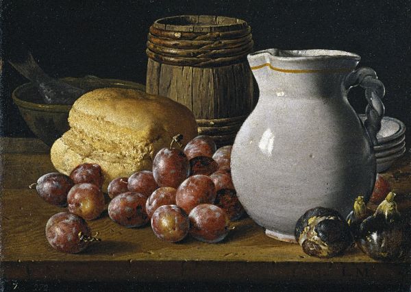 Meléndez, Still Life with Bread and Grapes