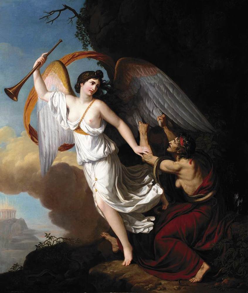 Menageot painting, Envy Plucking the Wings of Fame 1806