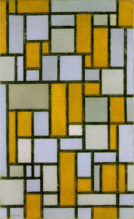 Mondrian, Composition with Gray and Light Brown