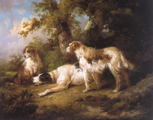 Morland painting, Setters and a Pointer