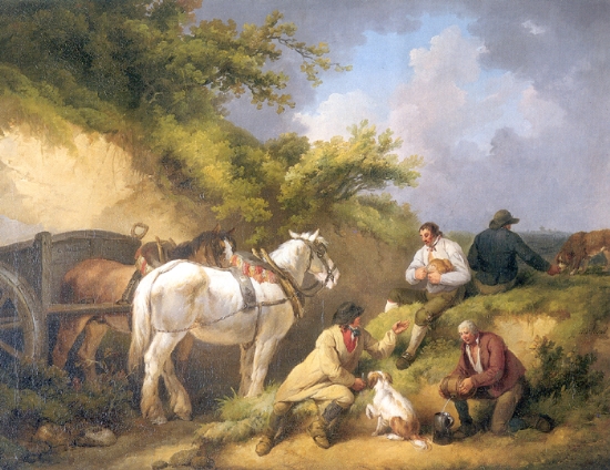 Morland painting, The Laborers Luncheon