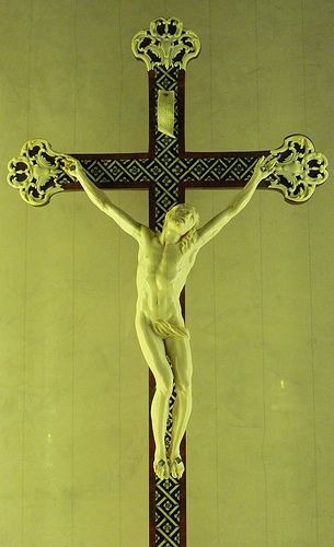 Petel, Crucifix Ivory on wood and metal cross 