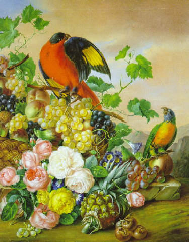 Petter painting, Birds and Fruit