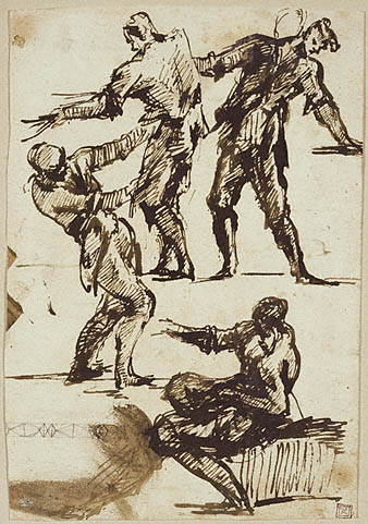 Piranesi engraving, Four Figures