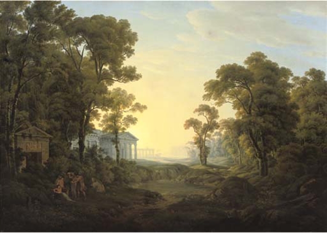 Rebell painting, Wooded Landscape with Figures