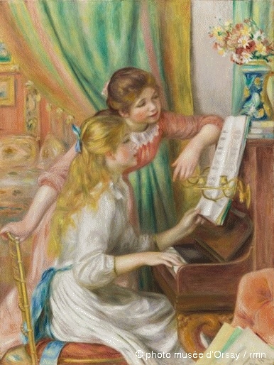 Renoir painting, Girls at the Piano , 1892 