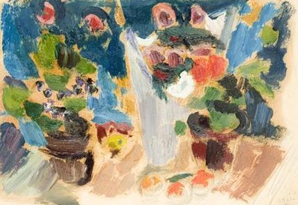 Russell, Still Life with Bouquet in Watering Can