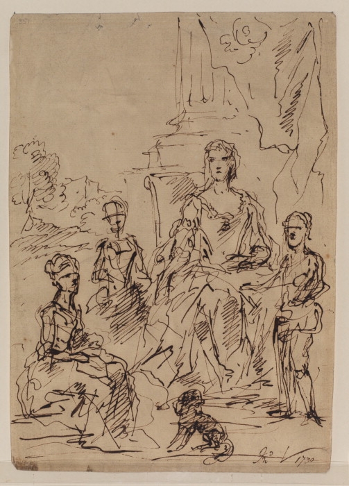 Vanderbank,  Sketch for a family portrait group 1730