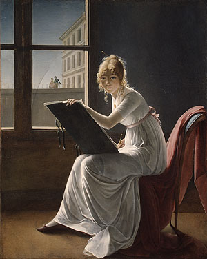 Villers painting, Young Woman Drawing