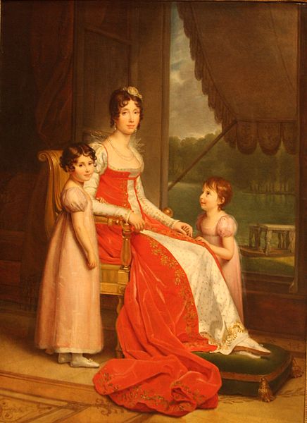 Portrait of Julie Bonaparte with Daughters Zenaide and Charlotte, by Wicar