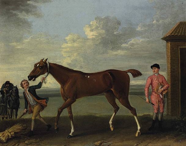Wootton, A Chestnut Racehorse Held by a Groom