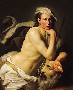 Zoffany, Self Portriat as David with the Head of Goliath 1756