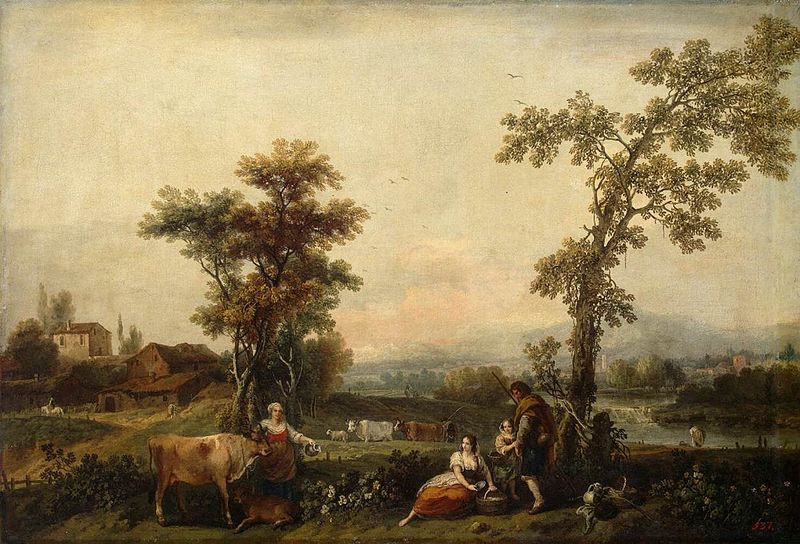 Francesco Zuccarelli, Landscape with a Woman Leading a Cow