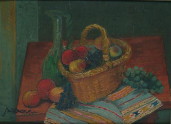 4. Still Life with Basket. 1936. Oil painting. 