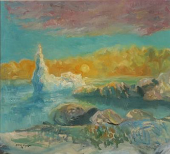 5. Scenery Greenland. 1958. Oil on canvas. 22 x 24 in. 