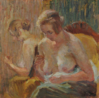 4. Female Semi Nude with a Necklace. 1912-16. Oil on Canvas. 