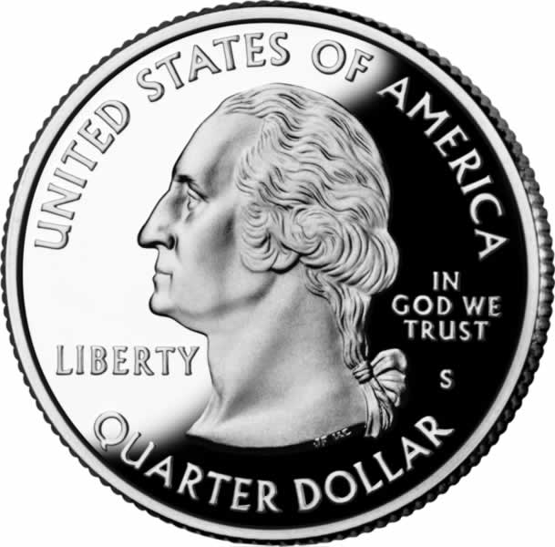  George Washington in profile, US Quarter